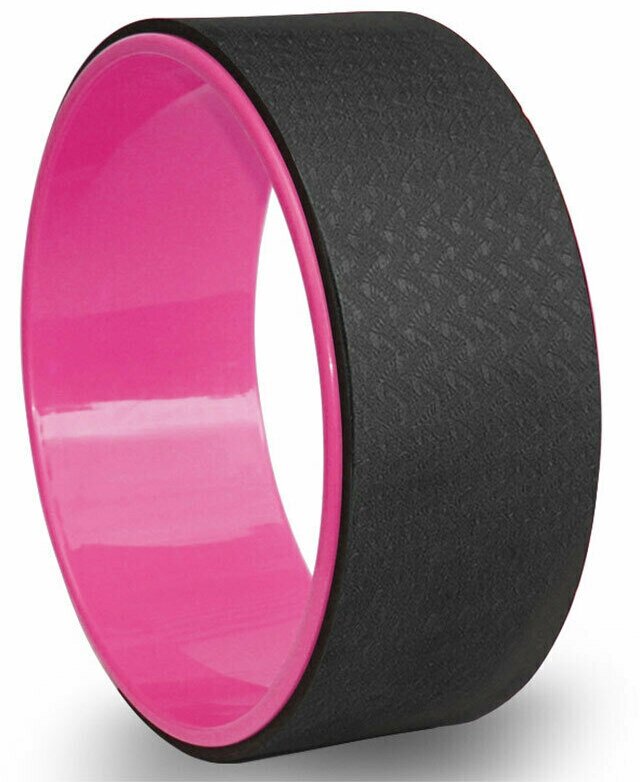 Колесо для йоги, 33х13 см с нескользящей поверхностью 6мм, Розовый-Черный