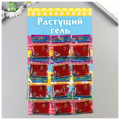 Растущий гель однотонный Бордовый набор 12 пакетов на блистере 5 гр 28х17 см растущий гель однотонный зелёный набор 12 пакетов на блистере 5 гр 28х17 см