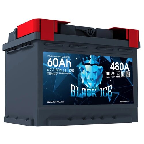 Автомобильный аккумулятор BLACK ICE 6СТ-60.1 ёмкость 60 Ач прямая полярность 1 - BI6011