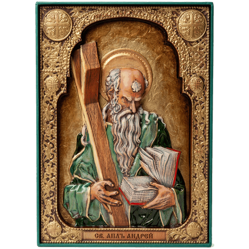 Резная икона Апостол Андрей
