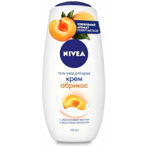 Душ-гель Nivea 250мл. жен. Крем абрикос, 4 шт. гель уход для душа nivea крем абрикос 750 мл