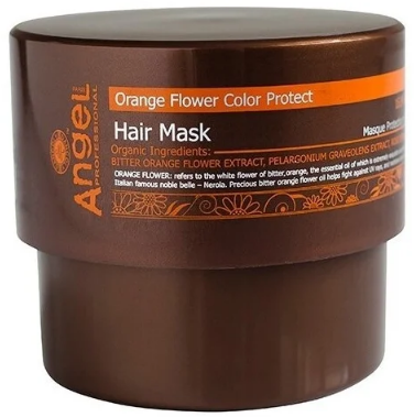 Angel Provence Защитная маска для окрашенных волос "Сияющий цвет" с экстрактом Цветов Апельсина, 300 г