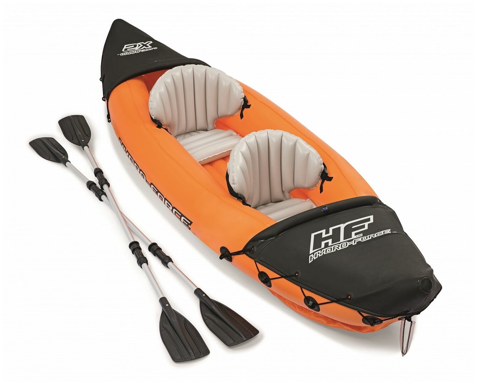 Байдарка Lite-Rapid X2 Kayak, 2 местная, вёсла 218 см, до 160 кг, 321 х 88 х 48 см, 65077 Bestway Be .