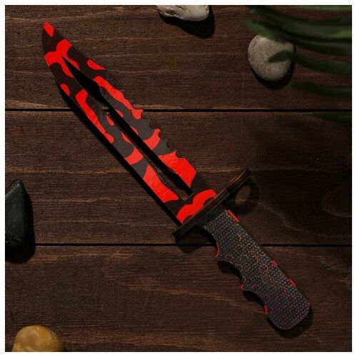 Деревянное оружие Штык нож, красные узоры (4697428)