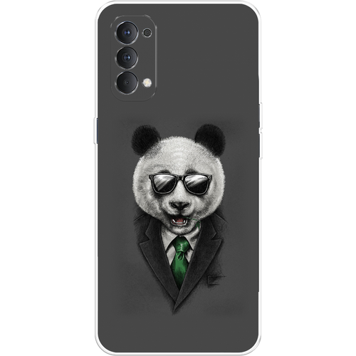 Силиконовый чехол на Oppo Reno 4 4G / Оппо Рено 4 4G Деловая панда силиконовый чехол на oppo reno 4 4g оппо рено 4 4g красная панда в полный рост прозрачный