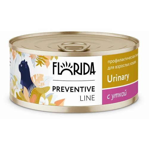 FLORIDA Urinary Консервы для кошек. Профилактика мочекаменной болезни, с уткой 0,1 кг. х 1 шт.