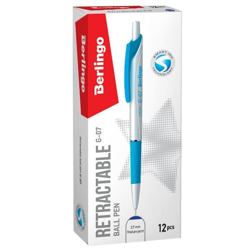 фото Berlingo набор шариковых ручек автоматических g-07 0.7 мм, 12 шт, cbm_70392, синий цвет чернил