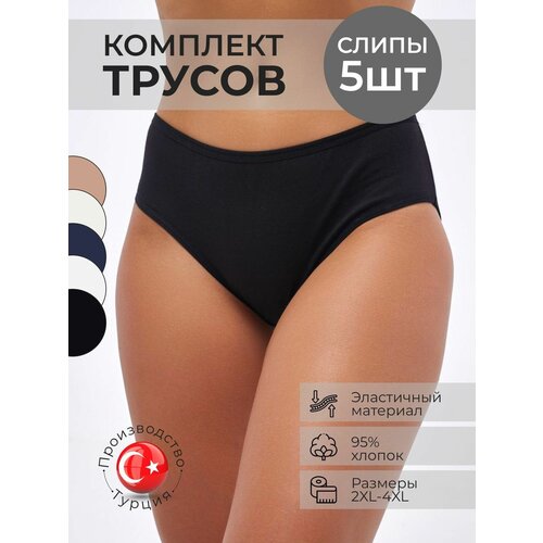 Трусы женские набор 5 шт хлопок слипы Турция ALYA Underwear XL (46-48)