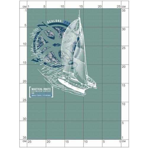 Термотрансфер, Термодекор, арт. 02-116 Парусник 15х25см