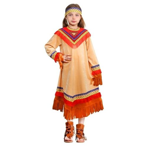 фото Костюм страна карнавалия индеец девочка (4315018/5244344-5244348), коричневый, размер 146