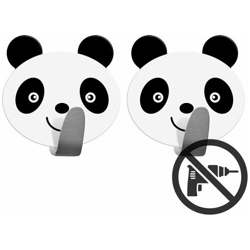 Крючок Panda 2 шт. цвет белый/черный