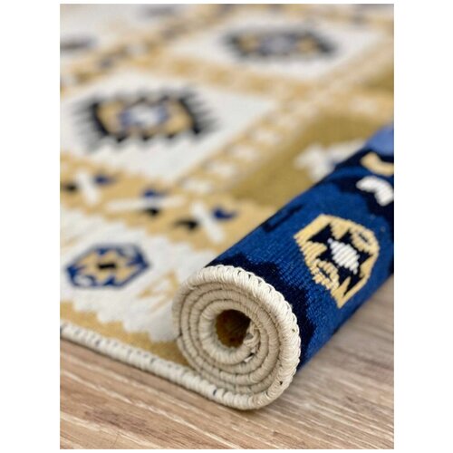 Хлопковый двусторонний килим / ковер / ковровая дорожка / прикроватный коврик / экокилим / Musafir home / 80 см на 125 см