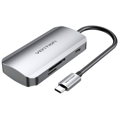 Хаб USB Vention USB-C - USB 3.0x3/SD/TF/PD TNHHB