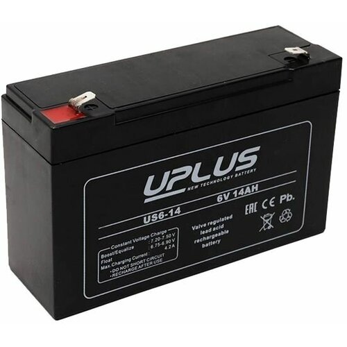 Аккумулятор (АКБ) UPLUS AGM Leoch US6-14 6V 14Ah для ИБП, стационарных установок 150/50/100 14 Ач (Юплас) АГМ