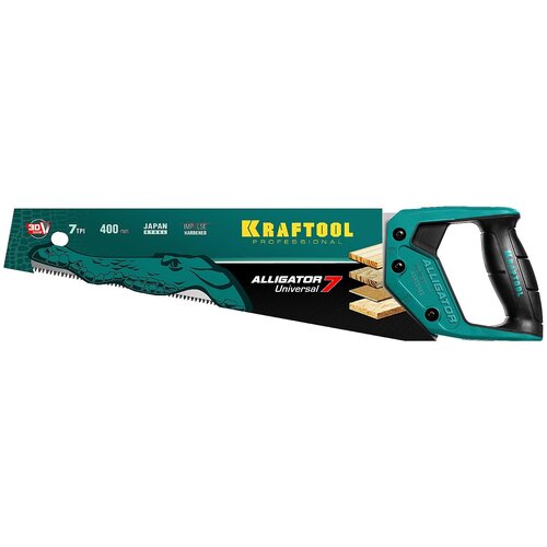 Ножовка по дереву Kraftool Alligator Universal 7 15004-40_z01 400 мм