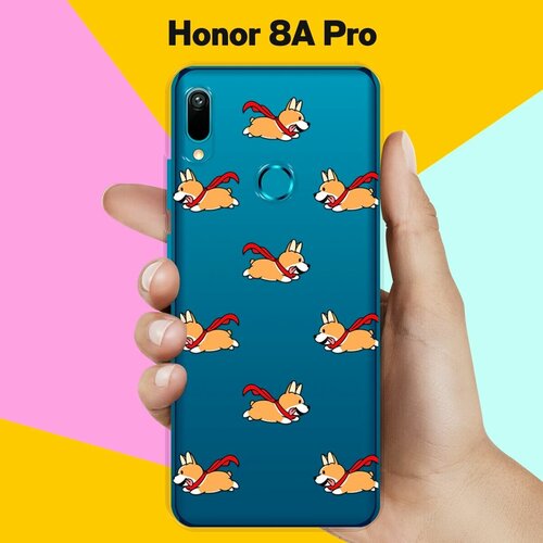 Силиконовый чехол Корги с шарфом на Honor 8A Pro силиконовый чехол узор из корги на honor 8a pro