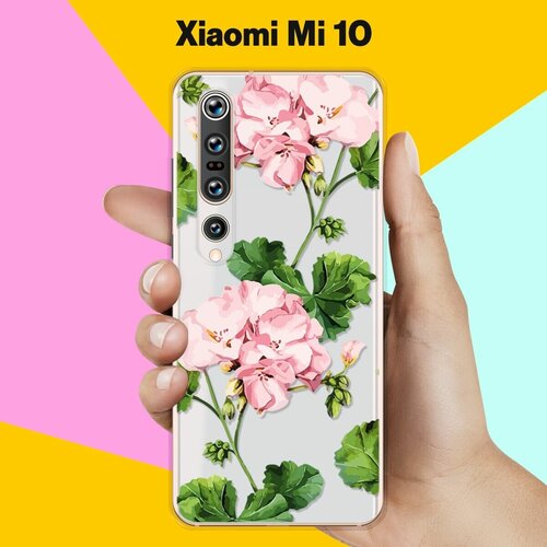 Силиконовый чехол Розовые цветы на Xiaomi Mi 10 силиконовый чехол розовые цветочные уголки на xiaomi mi 5s сяоми ми 5s