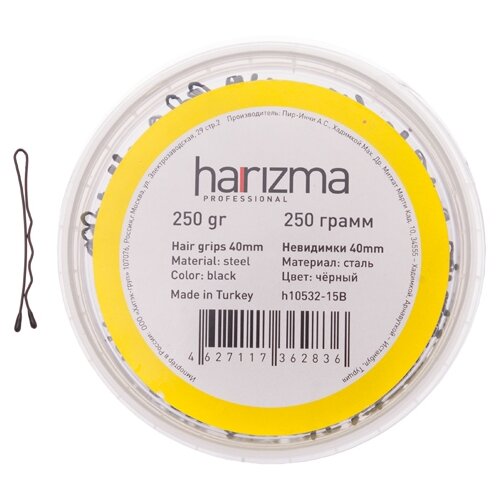 Невидимки Harizma 40 мм волна 250 г черные h10532-15B