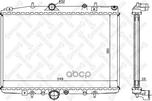 10-25229-Sx_радиатор Системы Охлаждения! Peugeot 406, Citroen C5 2.0I 16V/2.0Hdi 99> Stellox арт. 1025229SX