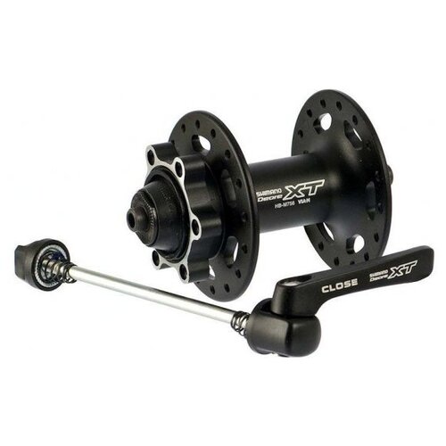 Shimano Втулка передняя Shimano XT M756, 36 отв, 6-болт, QR (черн.), цвет Черный