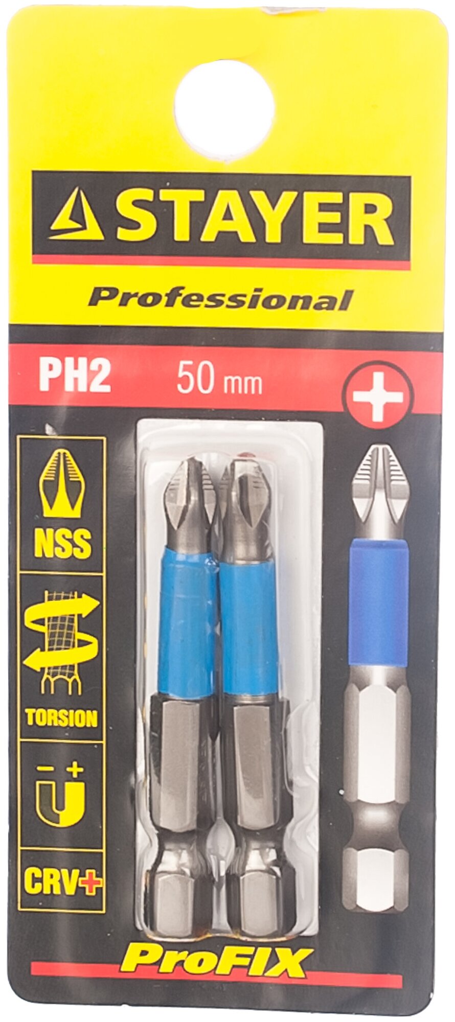 STAYER ProFix PH2 50 мм, 2 шт, Набор бит (26203-2-50-02) - фотография № 1