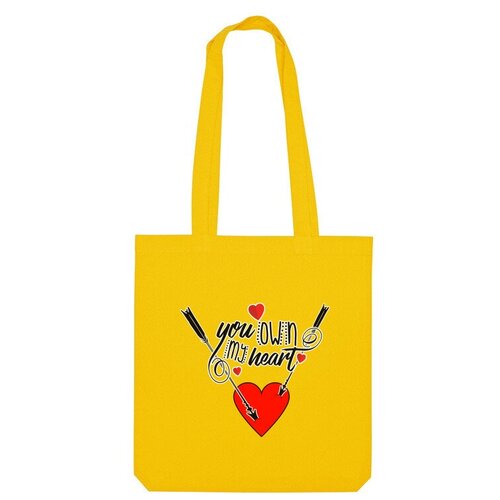 Сумка шоппер Us Basic, желтый мужская футболка 14 февраля сердце с надписью день валентина m желтый