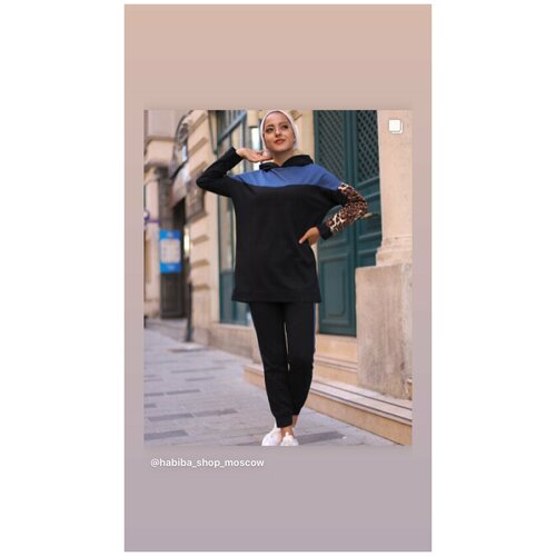 фото Спортивный костюм с леопард. вставкой синий 50 tofisa