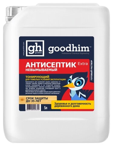Goodhim антисептик антисептик невымываемый Extra, 5 кг, 5 л, коричневый/зеленый