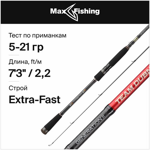 спиннинг champion rods generation ii 802mh от 10 гр до 42гр 244см Спиннинг Champion rods Team Dubna Generation II 732ML, от 5-21гр,220см