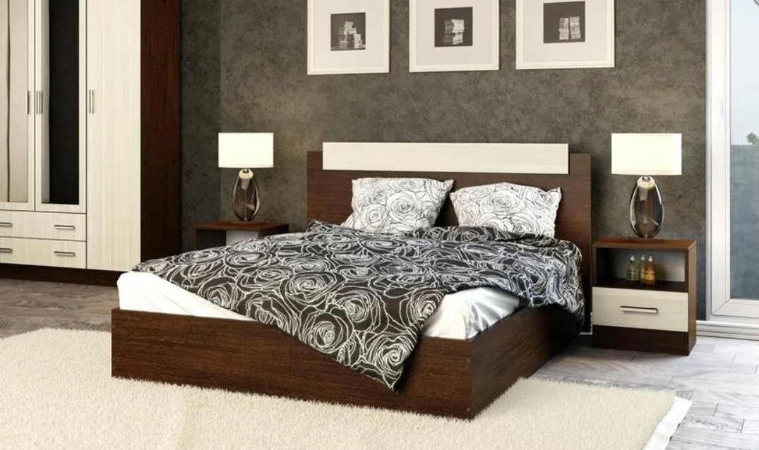 Односпальная кровать Эра 1,2 м Венге/Лоредо