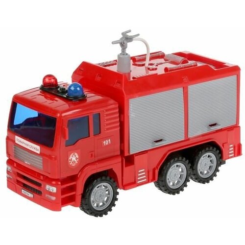 Пожарная машина ТехноПарк 24см свет, звук, брызгает водой 1335822-R пожарная машина технопарк 24см свет звук брызгает водой 1335822 r
