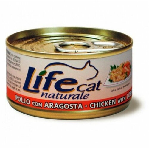Влажный консервированный корм Lifecat chicken для кошек, курица с ветчиной в бульоне, 85гр, 3шт