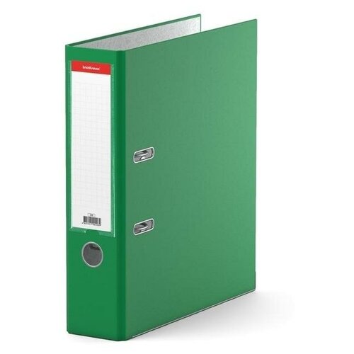 Папка-регистратор А4, 70 мм, Бизнес, собранный, зелёный, пластиковый карман, металлический кант, к .