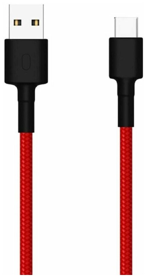 Кабель XIAOMI Mi Braided, USB A(m), USB Type-C (m), 1м, красный [sjv4110gl] - фото №1