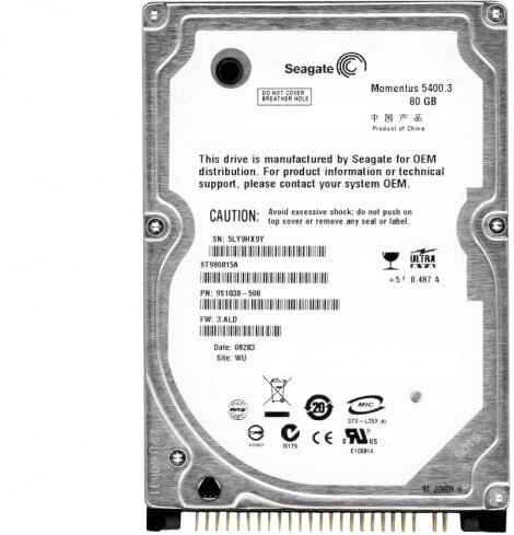 Жесткий диск Seagate ST980815A 80Gb 5400 IDE 2,5" HDD