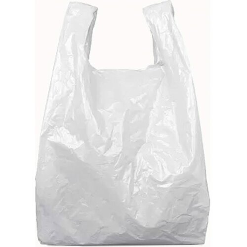 Волга полимер Белый пакет майка с ручками 100 шт полиэтиленовый 43 см х 72 см Т3105 1370₽