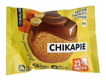 Печенье протеиновое Chikalab Chikapie глазированное с начинкой Арахис