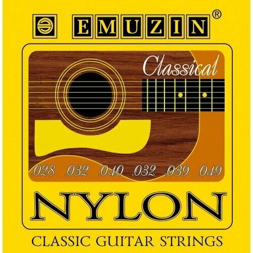 EMUZIN 6С311 NYLON /1-3 -мононить,4-6 -обмотка латунь/ /.028 .049/ струны для классической гитары emuzin 7рр 01