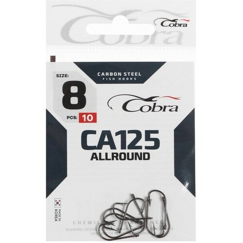 cobra крючки cobra viking серия 115 цвет nsb 06 10 шт Крючки Cobra ALLROUND, серия CA125, № 8, 10 шт.