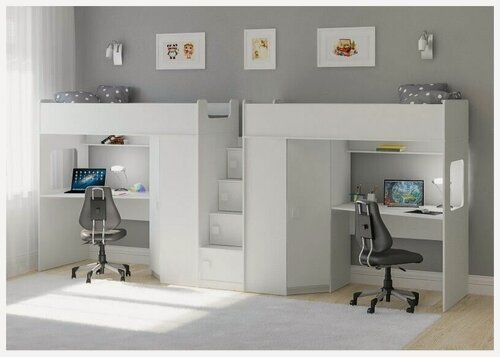 Изображение товара Двухъярусная кровать Легенда BB604-604 белый спальное место 190х80 см