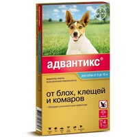 Bayer раствор от блох и клещей Адвантикс для собак и кошек от 4 до 10 кг 4 шт. в уп., 1 уп.