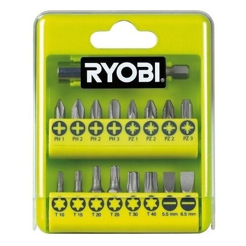 Набор бит RYOBI RAK17SD, 17 предм., черный/желтый