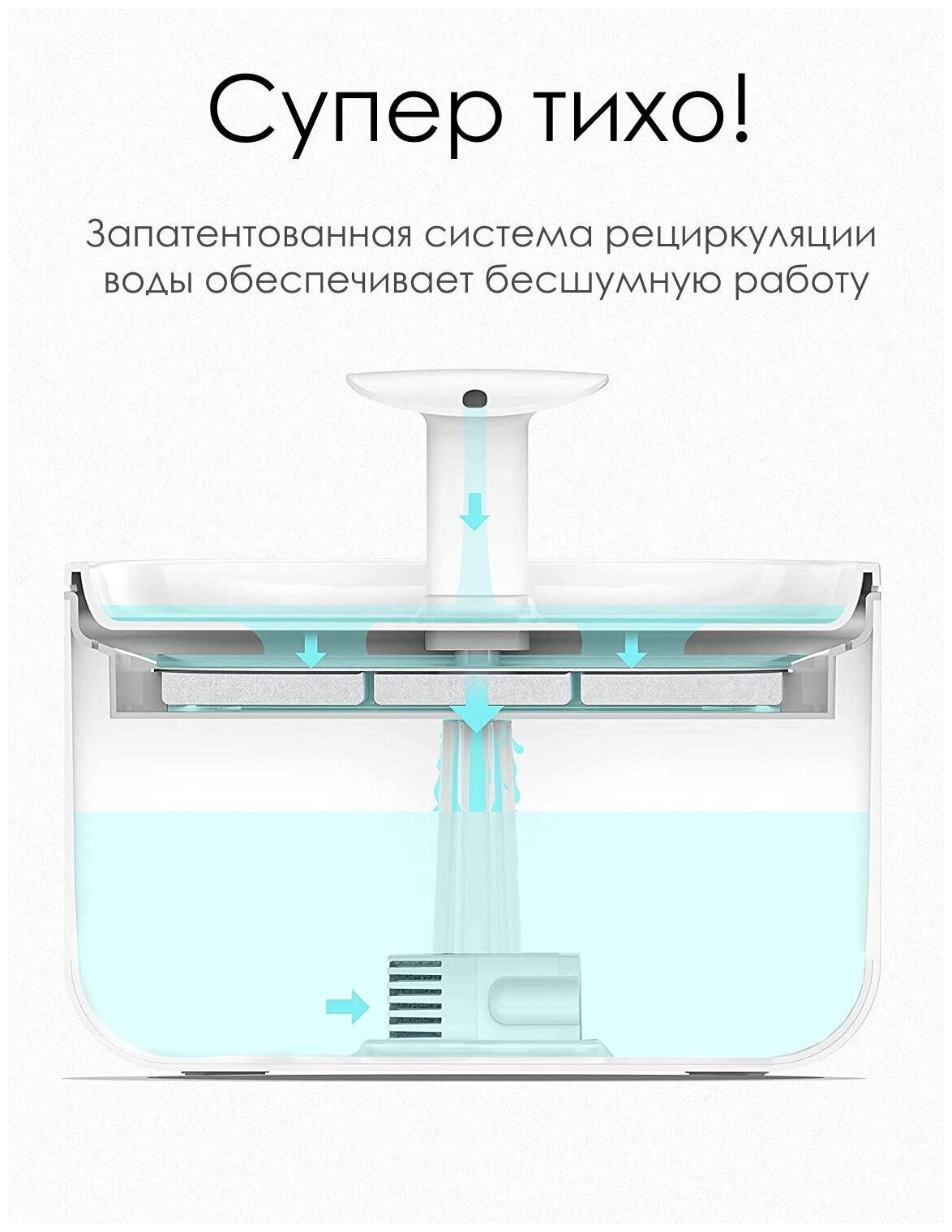 Сменный насос для автопоилки, Супер Тихий насос для Фонтана воды для домашних животных, Дозатор воды для TK-WF002 - фотография № 4