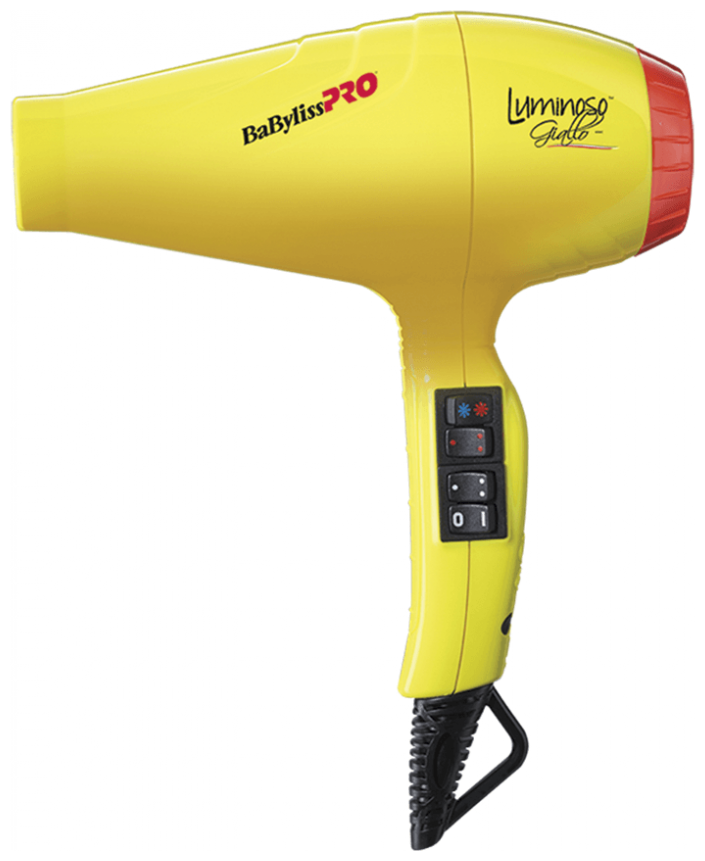 BABYLISS, Фен Pro Luminoso, желтый, 2100Вт, 2 насадки, BAB6350IYE - фотография № 2