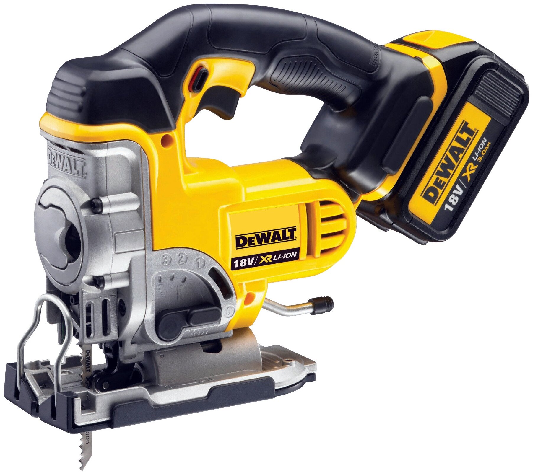 Лобзик DeWalt DCS331M2-QW 400Вт 3000ходов/мин от аккумулятора (кейс в комплекте)