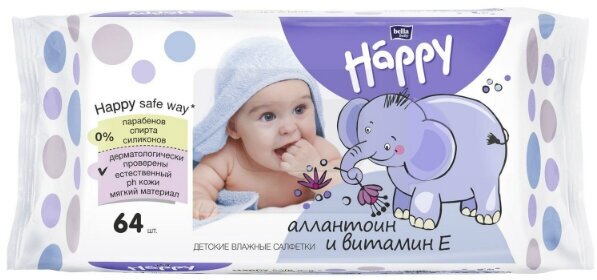 Влажные салфетки Bella Baby Happy Classic с витамином Е и аллантоином, 64 шт - фото №6