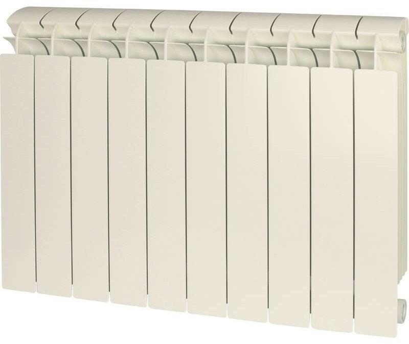 Биметаллический радиатор Global Style Plus 500, 10 секций, боковое подключение, цвет белый Ral 9010