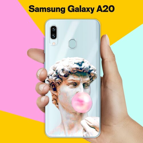 матовый силиконовый чехол зайчик в цветах на samsung galaxy a20 самсунг галакси а20 Силиконовый чехол Давид на Samsung Galaxy A20