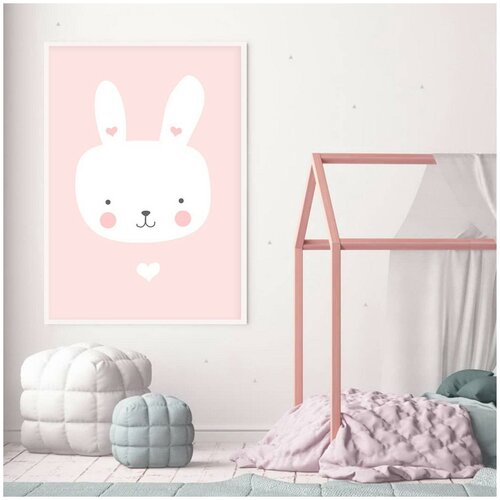 Интерьерный дизайнерский постер Зефирный зайчонок (размер А3)