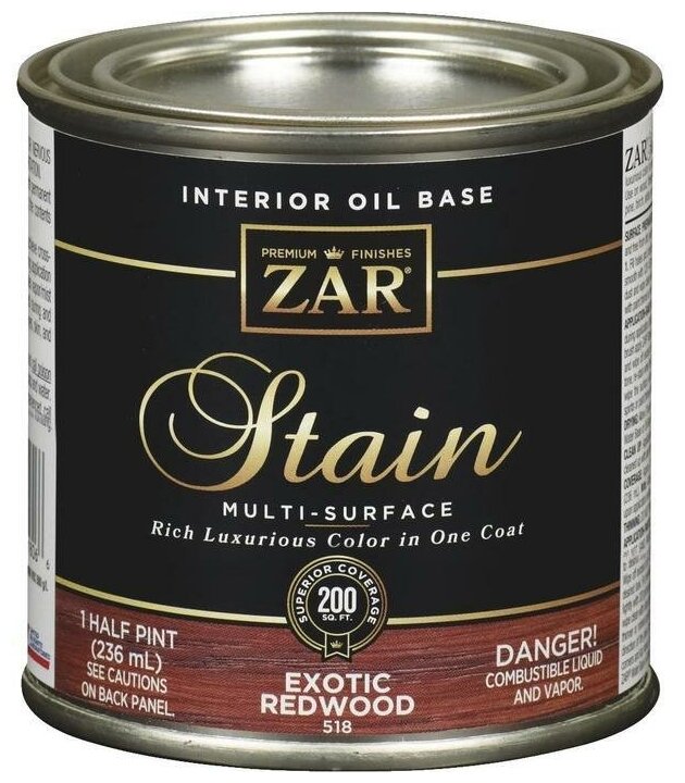 фото Zar Льняное тонирующее масло Oil Base Wood Stain № 127 Золотой закат (Golden Sunset) по дереву 0,236л.